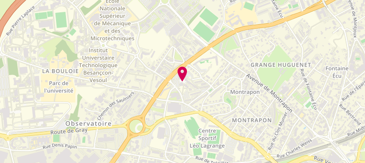 Plan de Point numérique CAF de Besançon - Maison de quartier Montrapon/Fontaine-Ecu, 1 place Pierre de Coubertin, 25000 Besançon