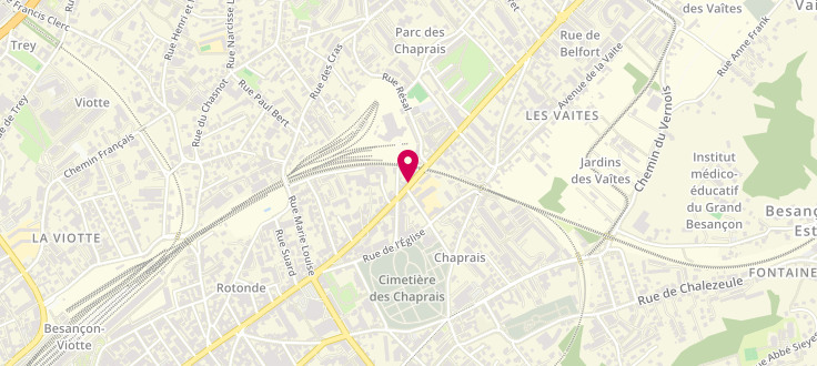 Plan de Point numérique CAF de Cafés des pratiques, 105 Bis rue de Belfort, 25000 Besançon