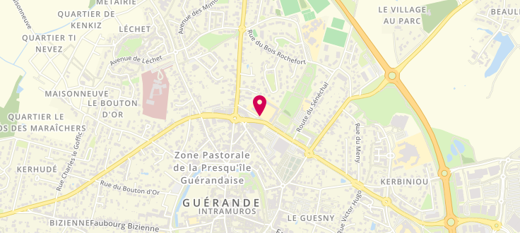 Plan de Point d'accueil CAF de Guérande, 1 impasse Anne de Bretagne, 44350 Guérande