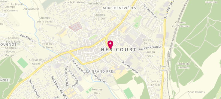 Plan de Point d'accueil CAF d'Héricourt - Centre socio culturel Simone Signoret, 5 Rue du 11 Novembre, 70400 Héricourt