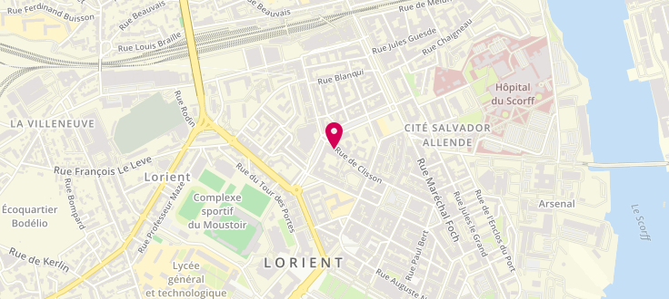 Plan de Permanence Caf de LORIENT, 26 rue de Clisson, 56100 Lorient