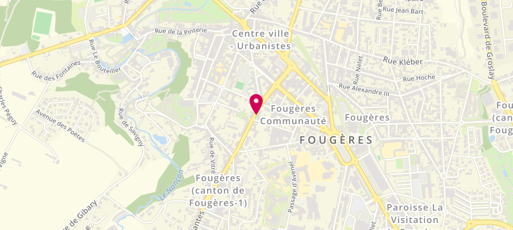 Plan de Caisse d'Allocations Familiales de Fougères, 3 Avenue François Mitterrand, 35300 Fougères