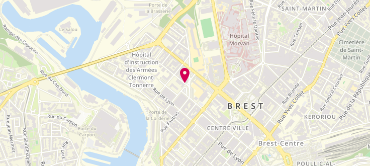 Plan de Caisse d'Allocations Familiales de Brest, 1 rue Portzmoguer, 29200 Brest