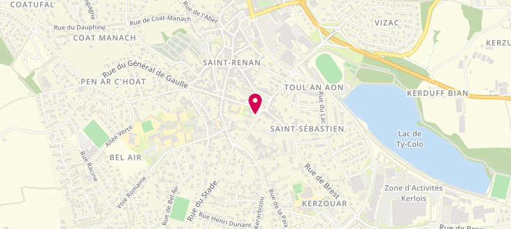Plan de Caisse d'Allocations Familiales de Saint-Renan, CDAS<br />
1, rue de Lescao, 29250 Saint-Renan