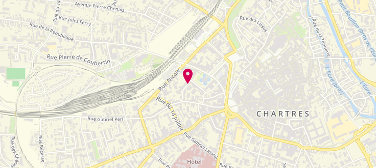Plan de Caisse d'Allocations Familiales de Chartres - Siège, 10, rue Charles-Victor Garola, 28000 Chartres