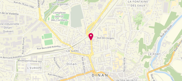Plan de Caisse d'Allocations Familiales de Dinan, 5 Bis rue Gambetta, 22100 Dinan