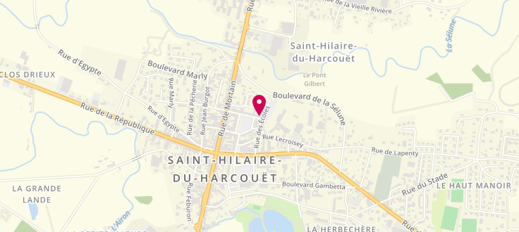 Plan de Caisse d'Allocations Familiales de Saint-Hilaire-du-Harcouët, 65 place Delaporte, 50600 Saint-Hilaire-du-Harcouët