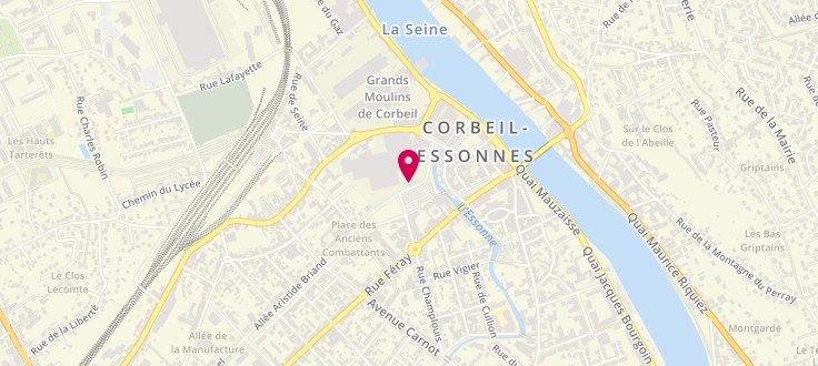 Plan de Point d'Accueil CAF de Corbeil-Essonnes - MDEF de Grand Paris Sud, 4 Boulevard Crété, 91100 Corbeil-Essonnes
