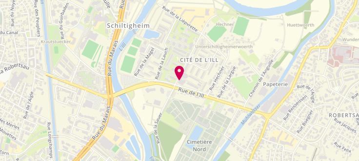 Plan de Point numérique CAF de Strasbourg - Cité de l'Ill, 2 Rue de la Doller, 67000 Strasbourg