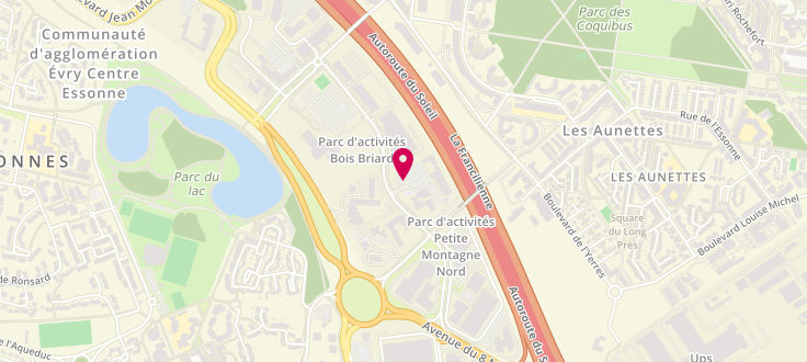 Plan de Point d'accueil CAF d'Evry, 7 Rue de la Mare Neuve, 91000 Évry-Courcouronnes