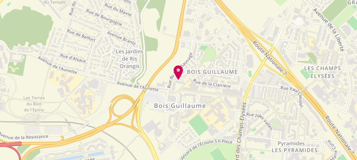 Plan de Point d'Accueil CAF d'Évry-Courcouronnes - Association Génération 2, 37 Rue du Bois Sauvage, 91000 Évry-Courcouronnes