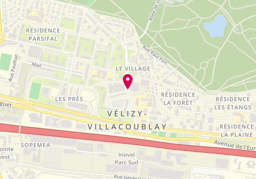 Plan de Point d'accueil CAF de Vélizy-Villacoublay - Espace Edouard Tarron, 5 avenue du Capitaine Tarron, 78640 Vélizy-Villacoublay