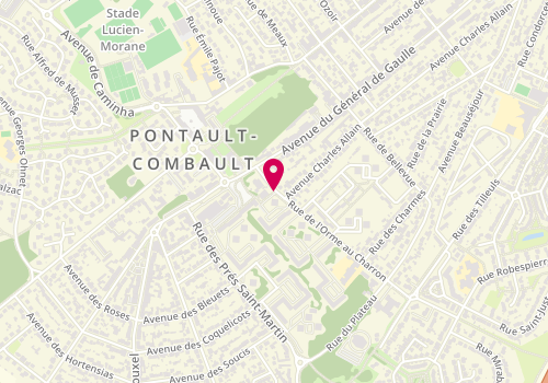 Plan de Point numérique CAF de Pontault-Combault, 4 rue de l'Orme au Charron, 77340 Pontault-Combault