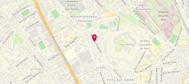 Plan de Permanence CAF de Vitry-sur-Seine, Espace des solidarités<br />
27 avenue Maximilien Robespierre, 94400 Vitry-sur-Seine