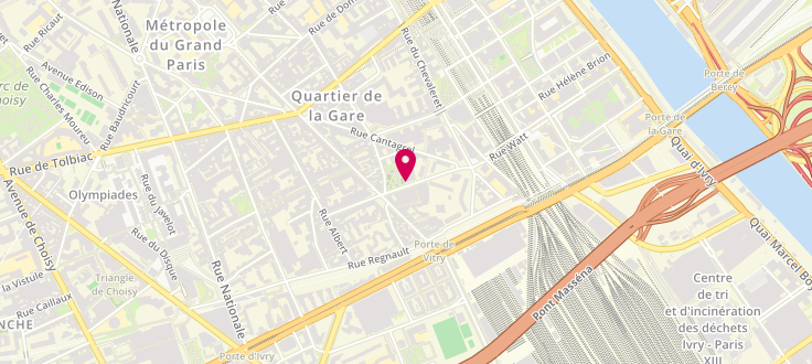 Plan de Point d'accueil CAF 13ème CIDJ, 6-8, rue Eugène Oudiné, 75013 Paris