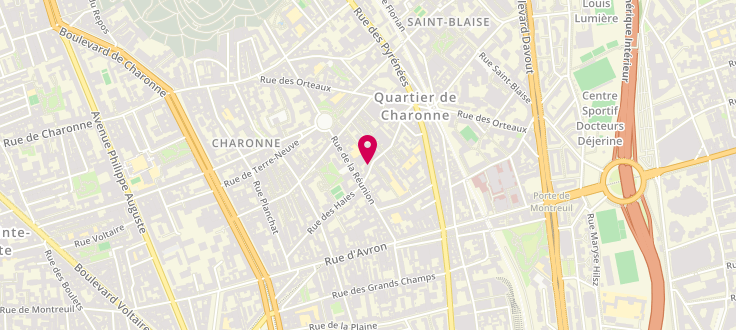 Plan de Point d'accueil CAF 20ème Centre socioculturel Etincelles, 65 rue des Haies, 75020 Paris