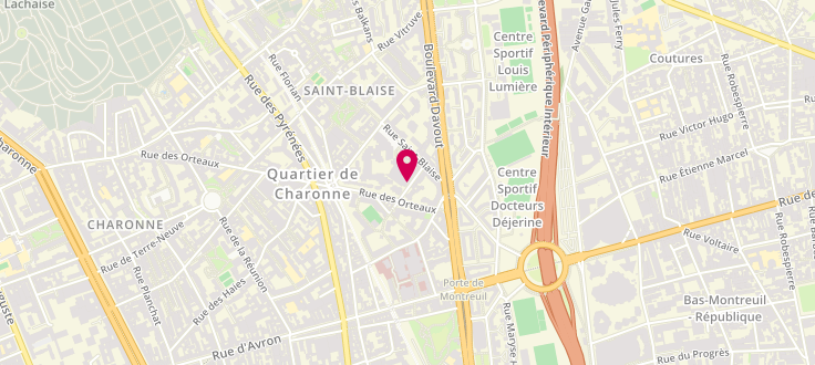 Plan de France services la Poste de Paris 20ème - Saint-Blaise, 37 Rue Mouraud, 75020 Paris