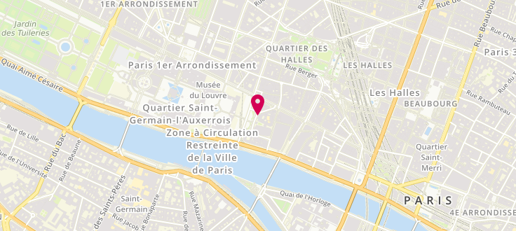 Plan de Point d'accueil CAF 1er CIDJ, QJ<br />
4 place du Louvre, 75001 Paris
