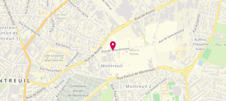 Plan de Point numérique CAF de Montreuil, 30 rue Saint-Antoine, 93100 Montreuil