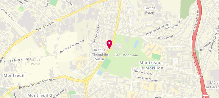 Plan de Point numérique CAF de Montreuil - Maison de Montreau, 31 boulevard Théophile Sueur, 93100 Montreuil