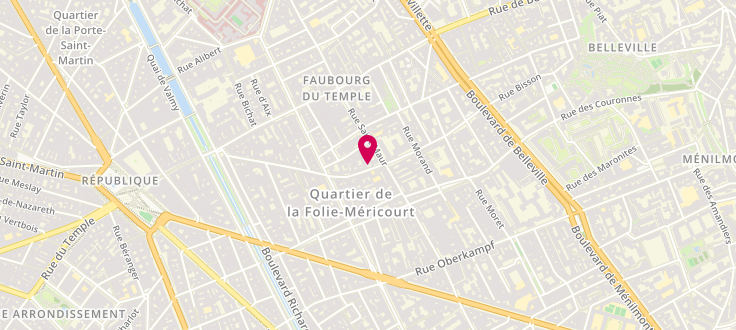 Plan de Point d'accueil CAF 11ème Centre social Le Picoulet, 59 rue de la Fontaine au Roi, 75011 Paris