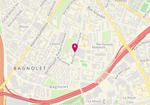 Plan de Point numérique CAF de Bagnolet - Centre social et culturel Pablo Neruda, 36 rue Pierre et Marie Curie, 93170 Bagnolet