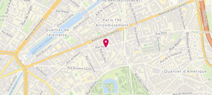 Plan de Point d'accueil CAF 19eme Association J2P, 32 rue Petit, 75019 Paris