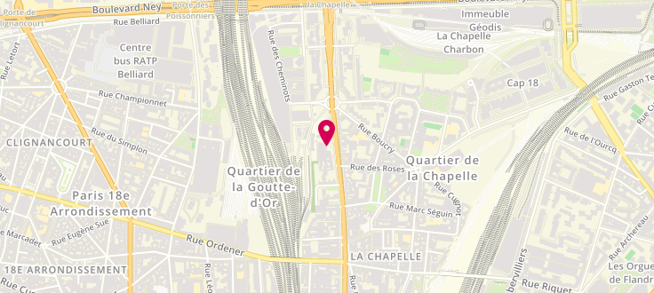 Plan de Point d'accueil CAF 18ème La Chapelle, 47 rue la Chapelle, 75018 Paris
