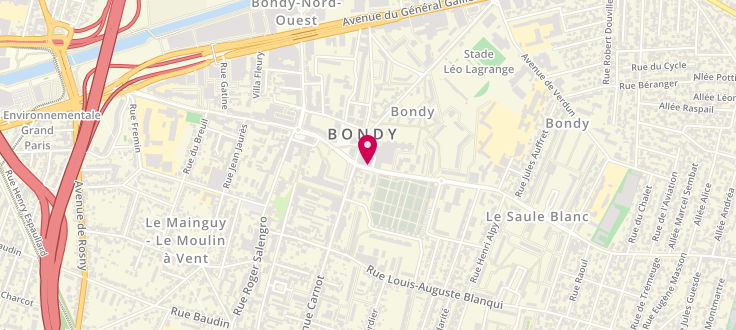 Plan de Point numérique CAF de Bondy - Maison de quartier et de la citoyenneté Georges Brassens, 19 avenue Henri Barbusse, 93140 Bondy