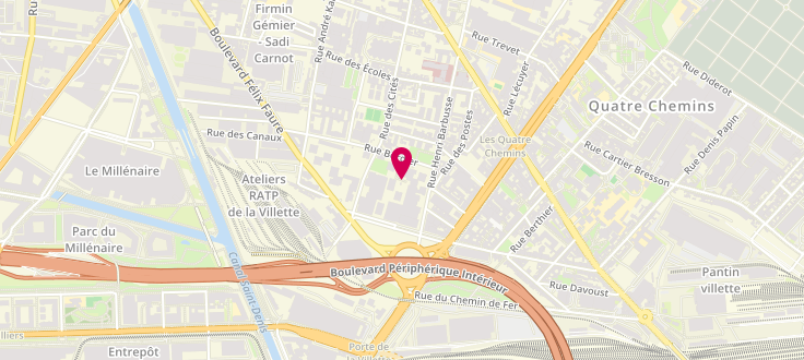 Plan de Point numérique CAF d'Aubervilliers - De l'Autre Côté, 23 rue de l'Union, 93000 Aubervilliers