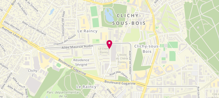 Plan de Point numérique CAF de Clichy-sous-Bois - Centre social l'Orange bleue, 22 allée Frédéric Ladrette, 93390 Clichy-sous-Bois