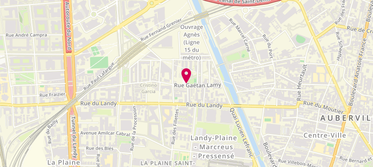 Plan de Point numérique CAF d'Aubervilliers - Maison pour Tous Henri Roser, 38 rue Gaëtan Lamy, 93000 Aubervilliers