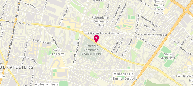 Plan de Point numérique CAF d'Aubervilliers - Maison pour Tous Berty Albrecht, 44-46 rue de Daniel Casanova, 93000 Aubervilliers
