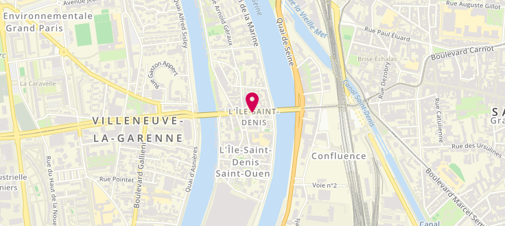 Plan de Point numérique CAF de L'Île-Saint-Denis - Maison des initiatives et de la citoyenneté, 1 Bis rue Méchin, 93450 L'Île-Saint-Denis