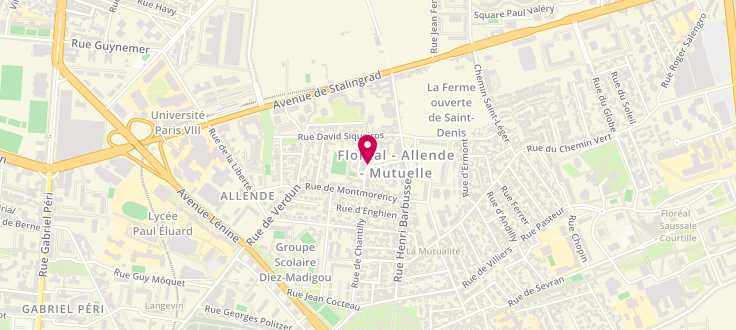 Plan de Point numérique CAF de Saint-Denis, 1 allée de l'Isle Adam, 93200 Saint-Denis