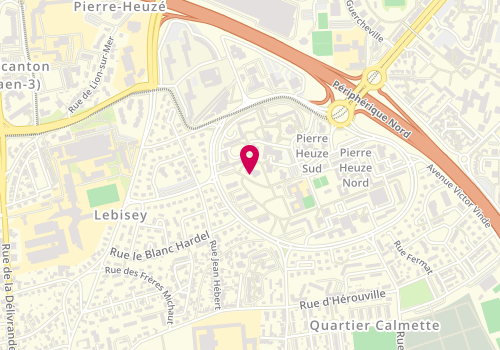 Plan de Point d'accueil CAF de Caen - Centre socio-culturel - Pierre Heuzé, 49, boulevard Général Vanier, 14000 Caen