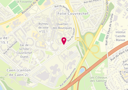 Plan de Point d'accueil CAF de Caen - Centre socio-culturel - Guérinière, 2, boulevard de l'Europe, 14000 Caen