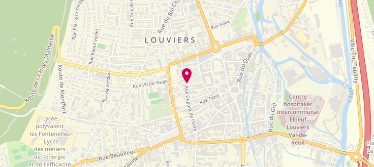 Plan de Caisse d'Allocations Familiales de Louviers, 23 place de la République, 27400 Louviers