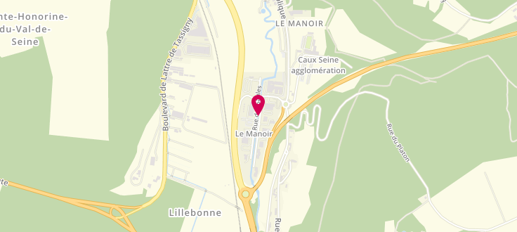Plan de Point numérique CAF de Lillebonne, Parc d'activités du Manoir, 76170 Lillebonne