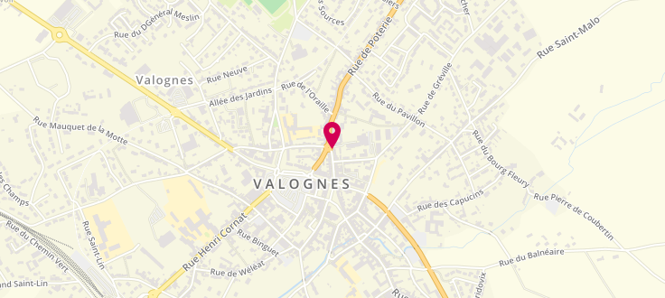 Plan de Caisse d'Allocations Familiales de Valognes, 22 rue de poterie, 50700 Valognes