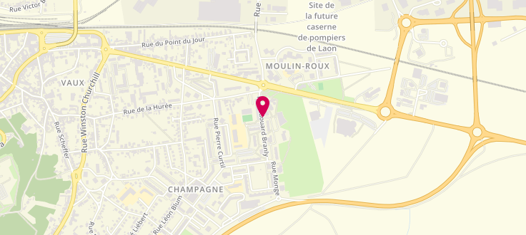 Plan de Point numérique CAF de Laon - Branly, 1 Bis rue Edouard Branly, 02000 Laon