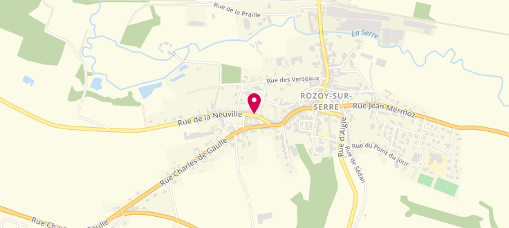 Plan de Point numérique CAF de Rozoy-sur-Serre - La Neuville, 94 rue de la Neuville, 02360 Rozoy-sur-Serre