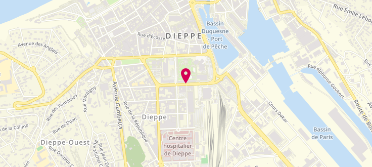 Plan de Caisse d'Allocations Familiales de Dieppe, 4 Boulevard Georges Clemenceau, 76200 Dieppe