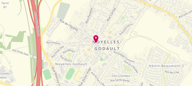Plan de Caisse d'Allocations Familiales de Noyelles-Godault, 38 Rue de Verdun (Mairie), 62950 Noyelles-Godault