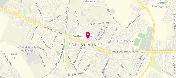 Plan de Caisse d'Allocations Familiales de Sallaumines, Place Ferrer (Mairie), 62430 Sallaumines