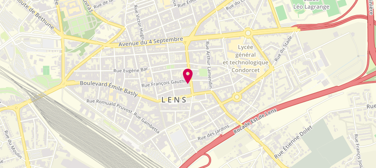 Plan de Caisse d'Allocations Familiales de Lens - CCAS, 2 rue Bayard, 62300 Lens
