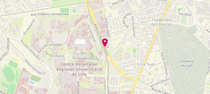 Plan de Point numérique CAF de Lille - CS Simone Veil, Centre social Simone Veil<br />
77 rue Philippe-Laurent Roland, 59000 Lille