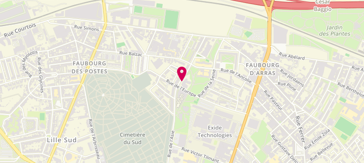 Plan de Point numérique CAF de Lille - CS Lazare Garreau, Centre social Lazare Garreau<br />
45 rue Lazare Garreau, 59000 Lille