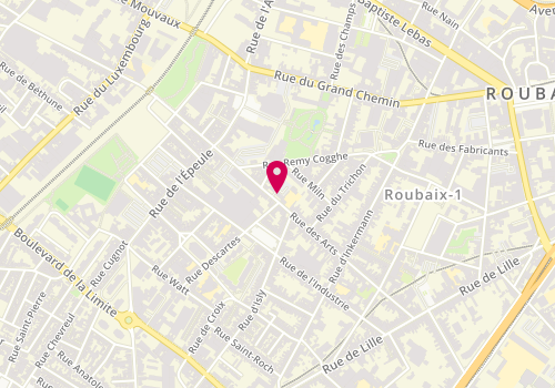 Plan de Point numérique CAF de Roubaix, Le Fil de l'Epeule<br />
132 rue des Arts, 59100 Roubaix