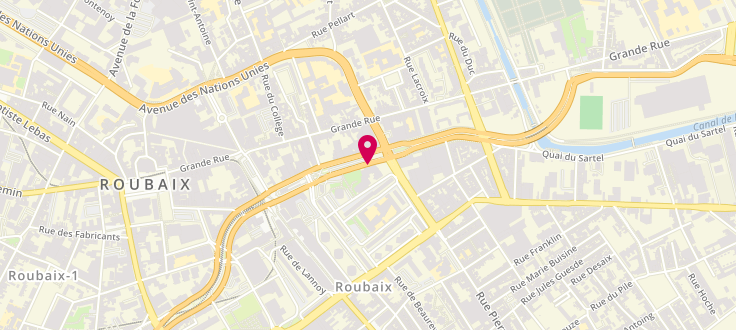 Plan de Caisse d'Allocations Familiales de Roubaix, 124 Boulevard Gambetta, 59100 Roubaix